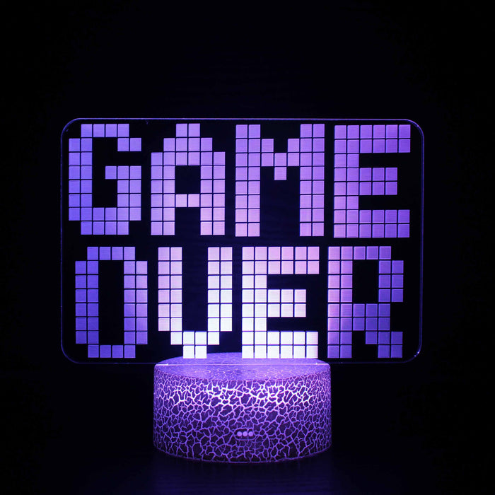 Game Over 3D Optical Illusion Lamp