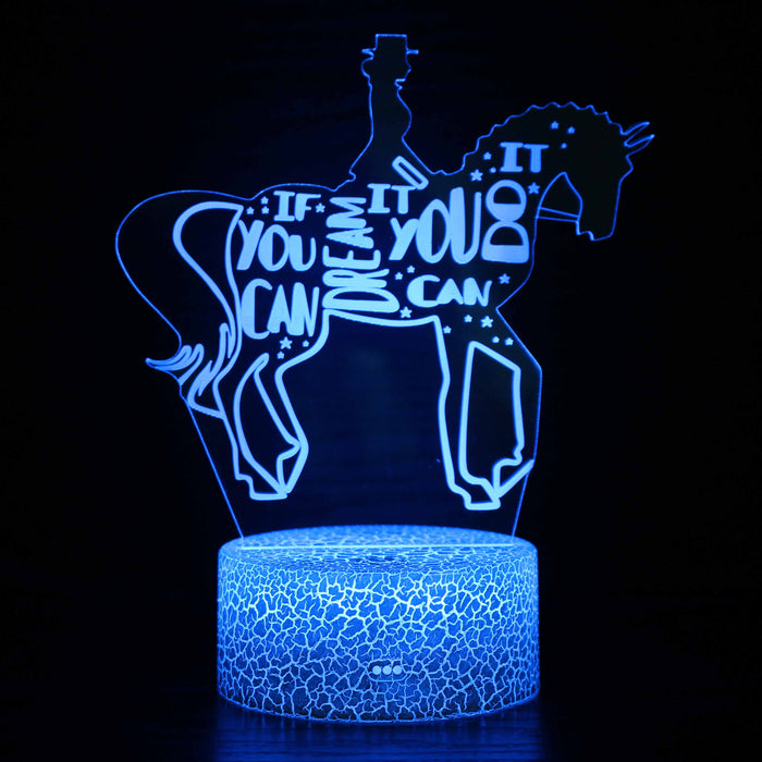 Stunning Horse Encouragement 3D Optical Illusion Lamp
