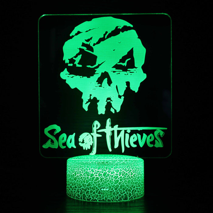 Halloween Sea of Thieves Skull 3D Optical Illusion Lamp