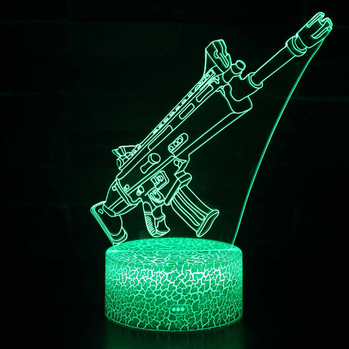 Fortnite Assault Rifle 3D Optical Illusion Lamp