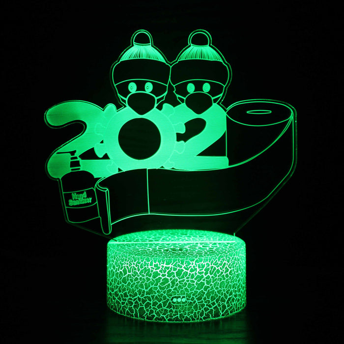 Christmas 2020 Covid-19 Funny 3D Optical Illusion Lamp