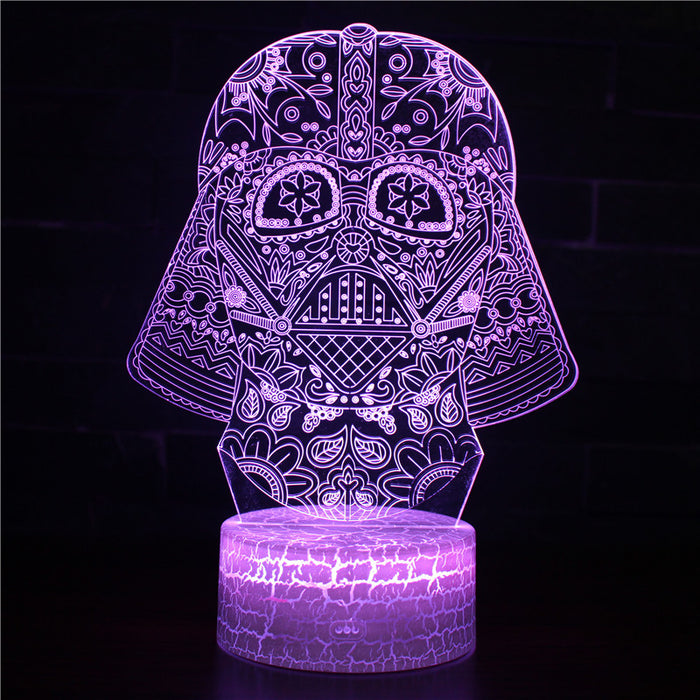 Star Wars Artistic Darth Vader Helmet 3D Optical Illusion Lamp