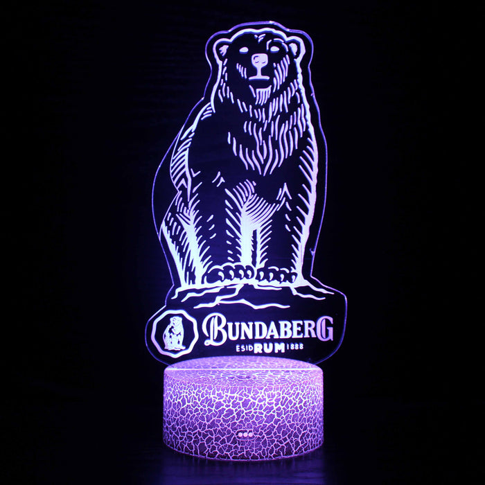 Bundaberg Rum Bear 3D Optical Illusion Lamp