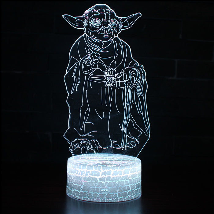 Star Wars Yoda Character 3D Optical Illusion Lamp