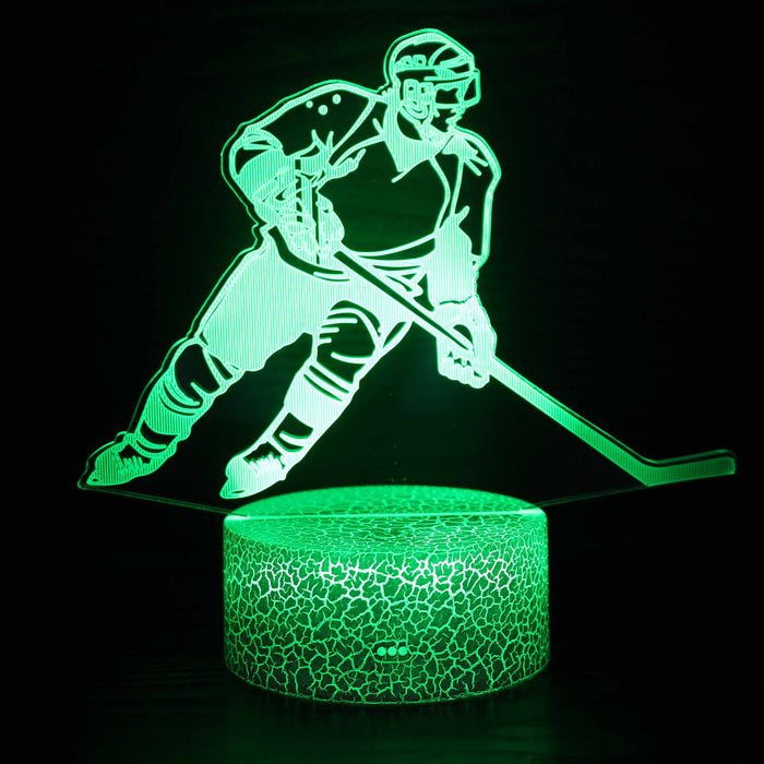 Hockey Player 3D Optical Illusion Lamp