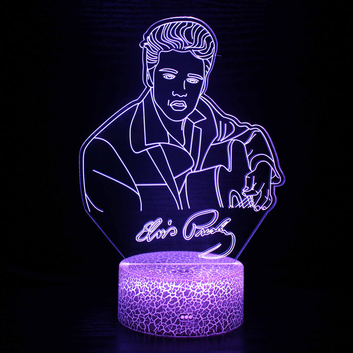 Famous Singer Elvis Presley 3D Optical Illusion Lamp