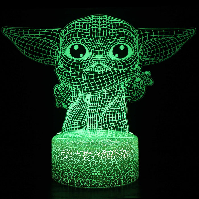 Cute Star Wars Yoda Character 3D Optical Illusion Lamp