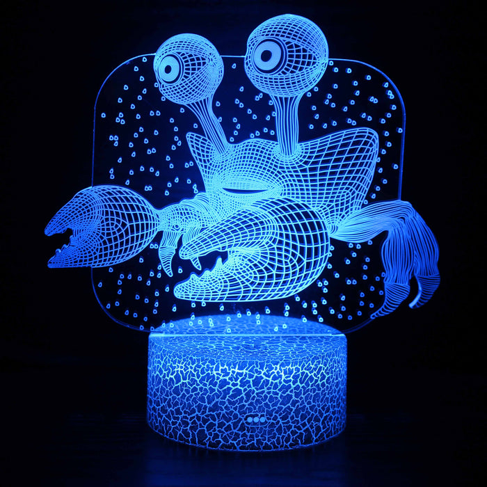 Animated Cute Crab 3D Optical Illusion Lamp