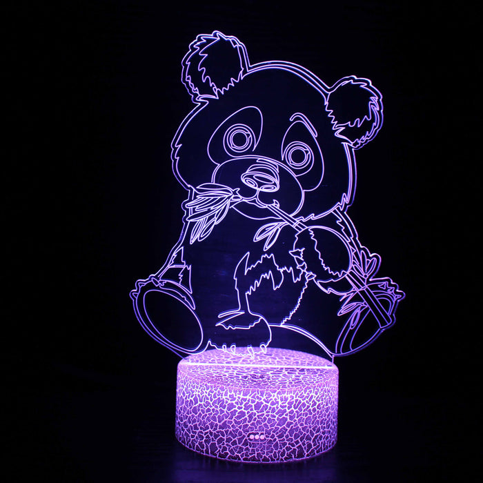 Baby Panda 3D Optical Illusion Lamp