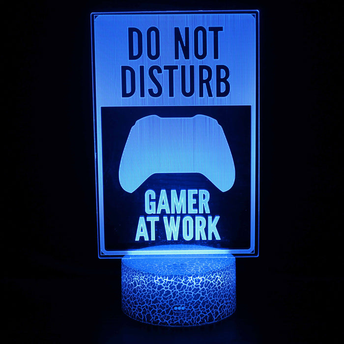 Do Not Disturb Gamer At Work 3D Optical Illusion Lamp
