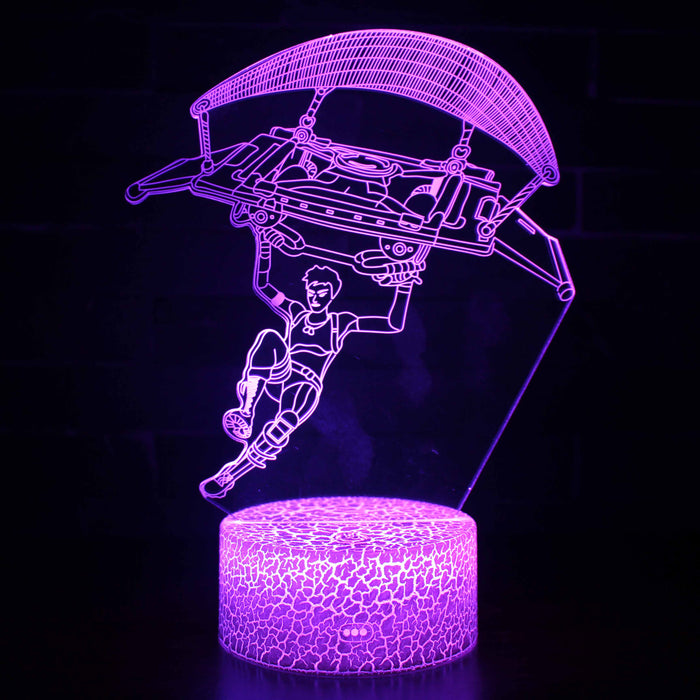 Fortnite Character Glider 3D Optical Illusion Lamp
