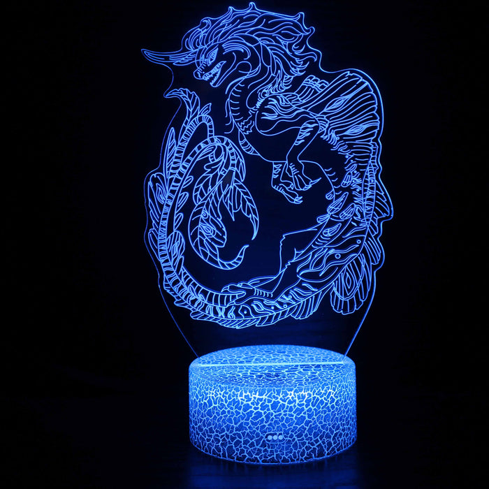 Abstract Zodiac - Dragon Optical Illusion Lamp