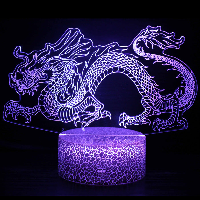 Abstract Zodiac - Purple Dragon Optical Illusion Lamp