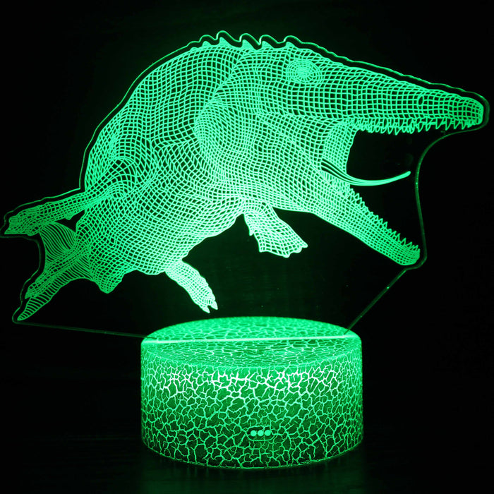 Realistic Swimming Dinosaur 3D Optical Illusion Lamp