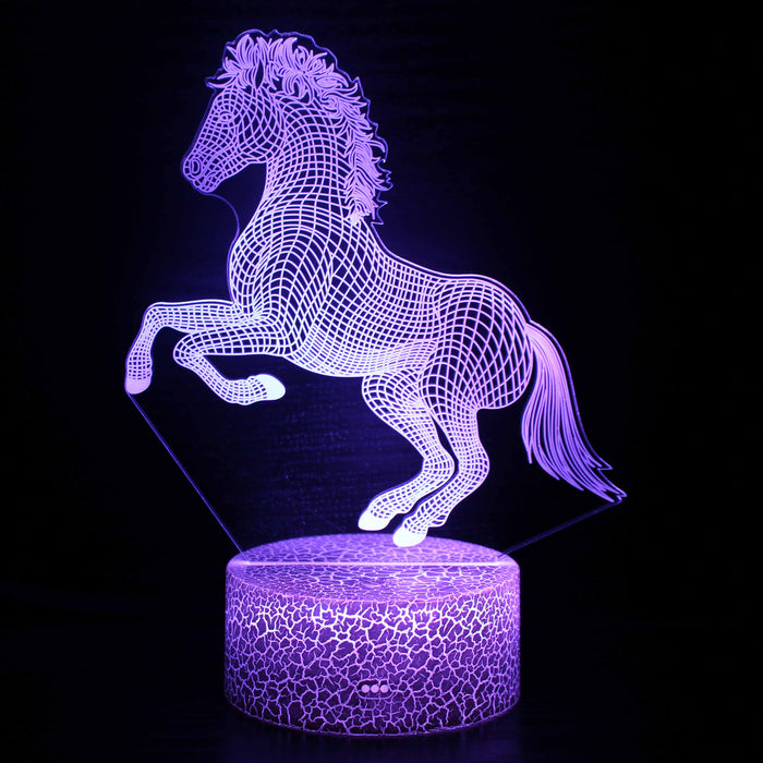 Abstract Beautiful Jumping Unicorn Optical Illusion Lamp