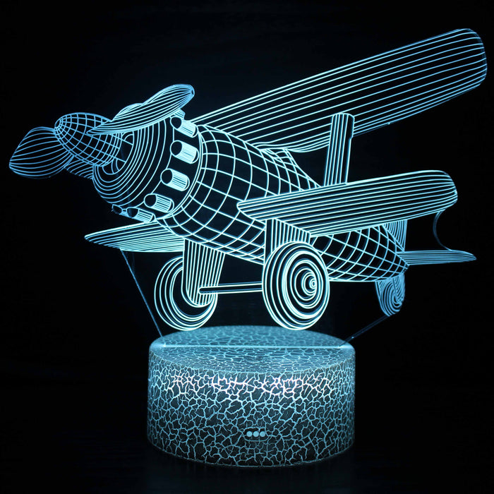 Propellor Airplane 3D Optical Illusion Lamp