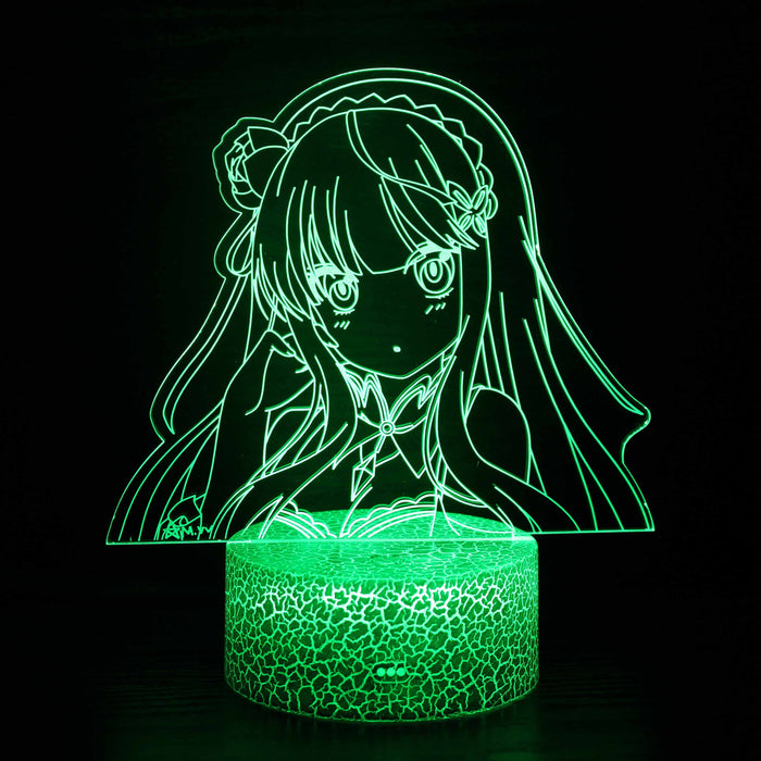Tokisaki Kurumi Anime Cartoon Optical Illusion Lamp