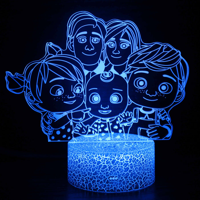 Cute Family Cartoon Optical Illusion Lamp
