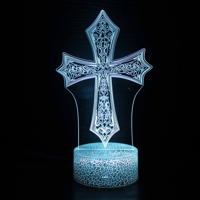 Christian Cross 3D Optical Illusion Lamp