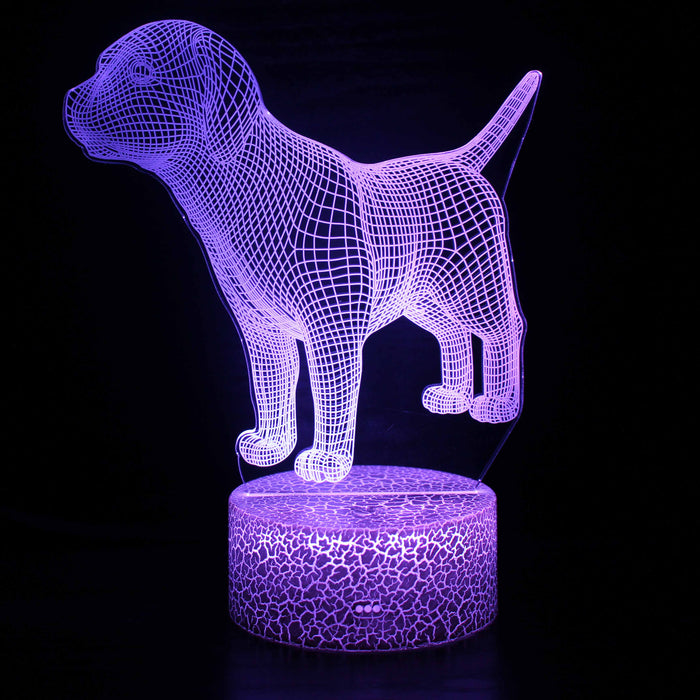Sniffing Puppy Dog 3D Optical Illusion Lamp