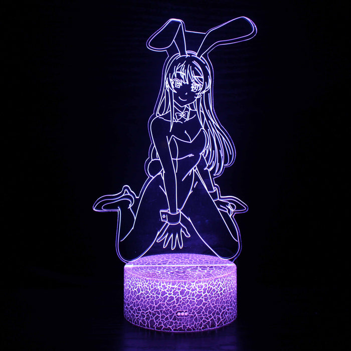 Bunny Girl Senpai Anime Cartoon Optical Illusion Lamp