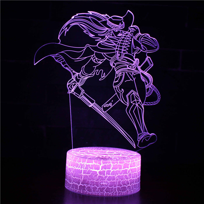 Abstract Purple Warrior Optical Illusion Lamp