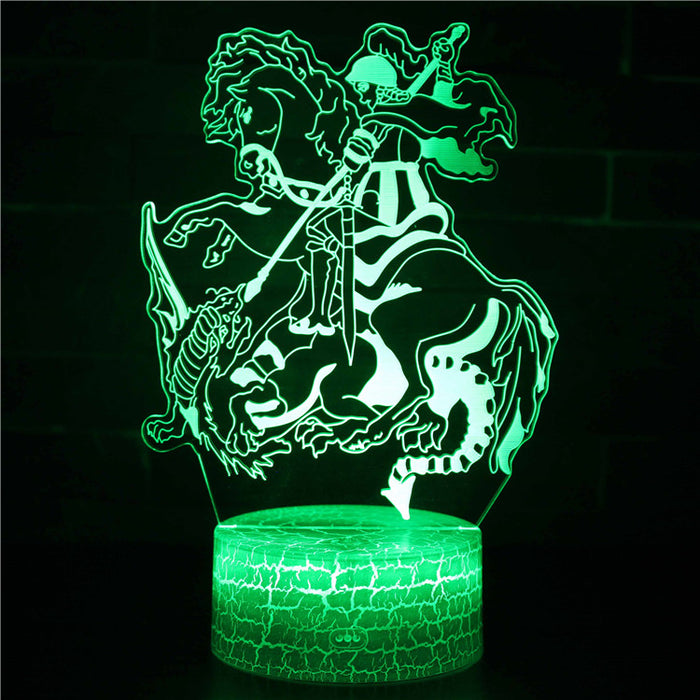 Abstract Green Warrior Optical Illusion Lamp