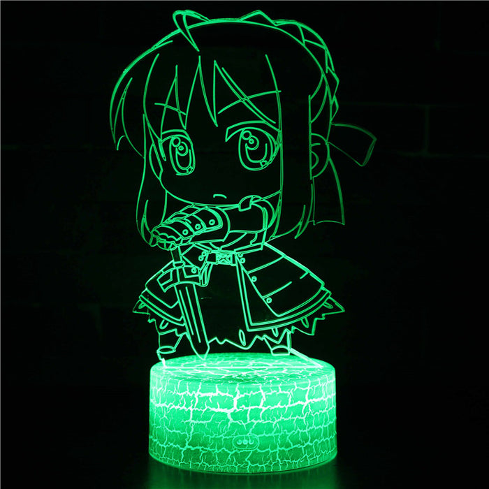 Abstract Light Green Warrior Optical Illusion Lamp