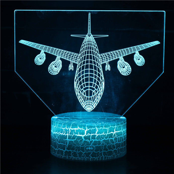 Descending Airplane 3D Optical Illusion Lamp