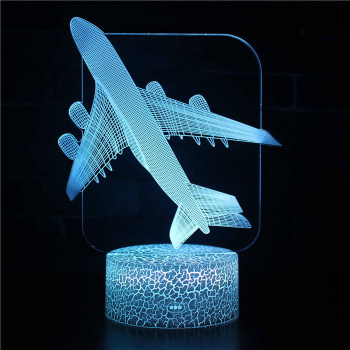 Ascending Airplane 3D Optical Illusion Lamp