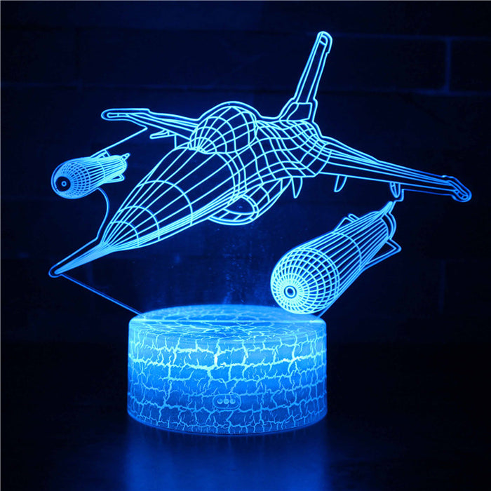 Fighter Jet 3D Optical Illusion Lamp