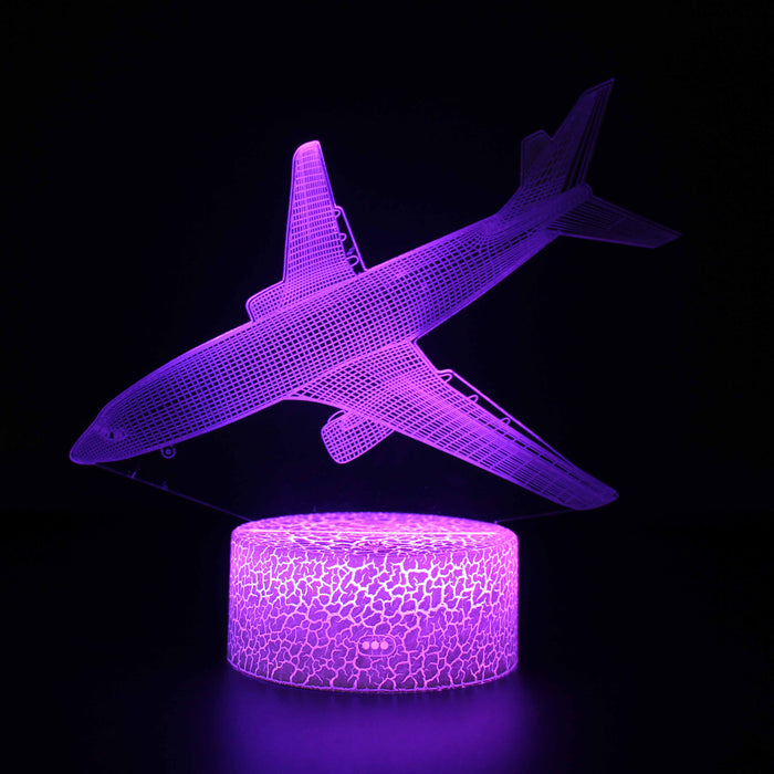 Commercial Airplane 3D Optical Illusion Lamp