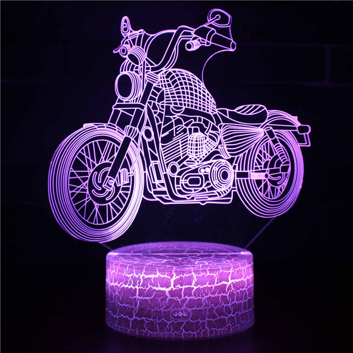 Cool Realistic Motorcycle 3D Optical Illusion Lamp