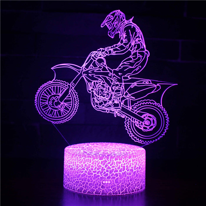 Cool Realistic Motorcycle 3D Optical Illusion Lamp