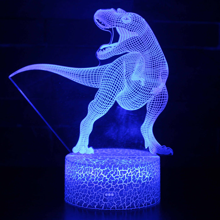 Realistic Roaring T-Rex Dinosaur 3D Optical Illusion Lamp