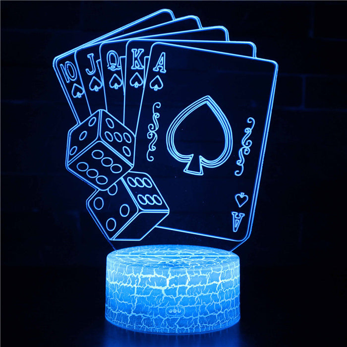 Cards & Dice 3D Optical Illusion Lamp