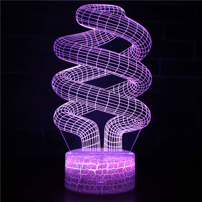 Purple Abstract Twist 3D Optical Illusion Lamp
