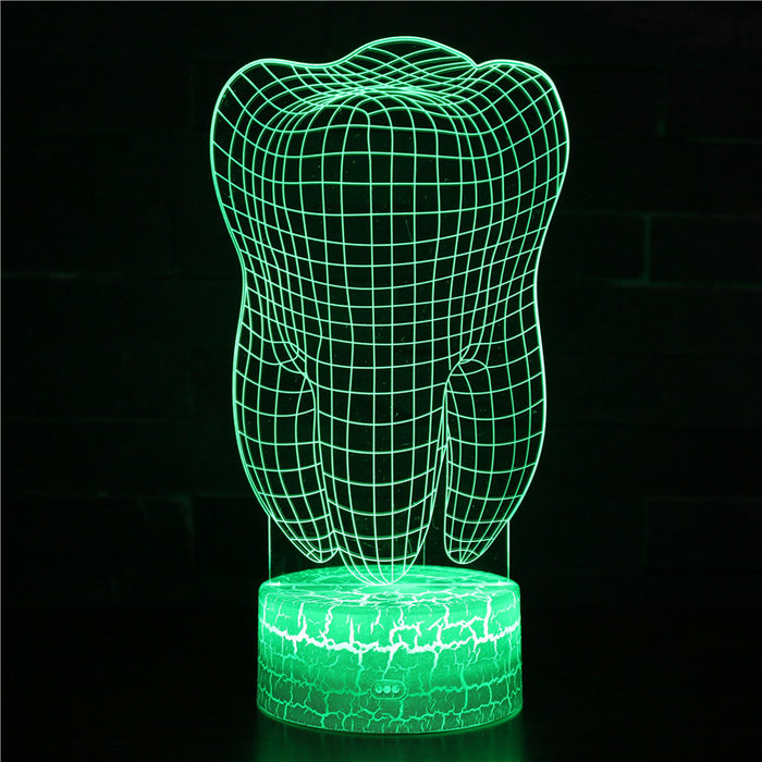 Human Tooth Diagram Biology 3D Optical Illusion Lamp