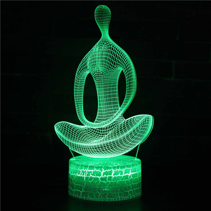 Abstract Sitting Man 3D Optical Illusion Lamp