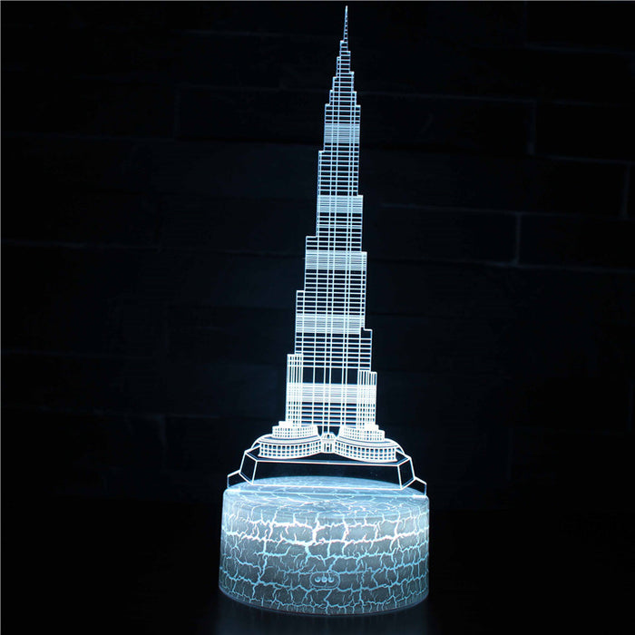 Burj Khalifa Building 3D Optical Illusion Lamp