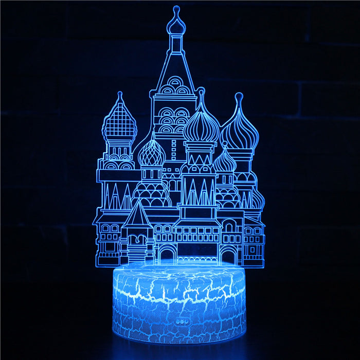 St. Basil's Cathedral Building 3D Optical Illusion Lamp