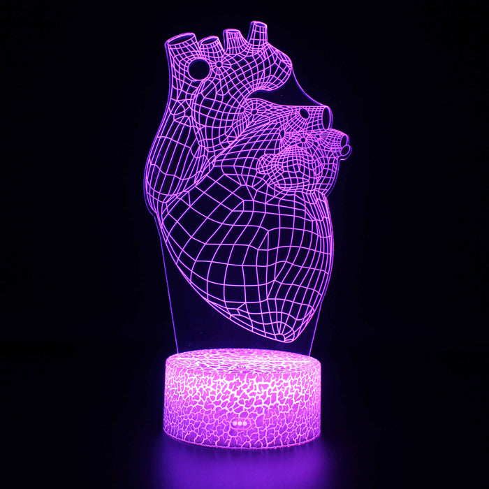 Human Heart Biology 3D Optical Illusion Lamp