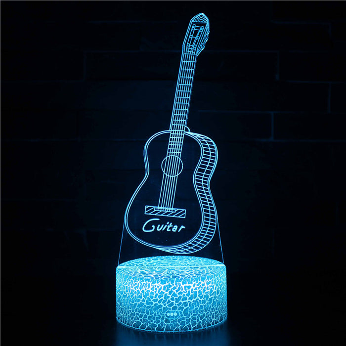 Abstract 3D Guitar Illusion Lamp