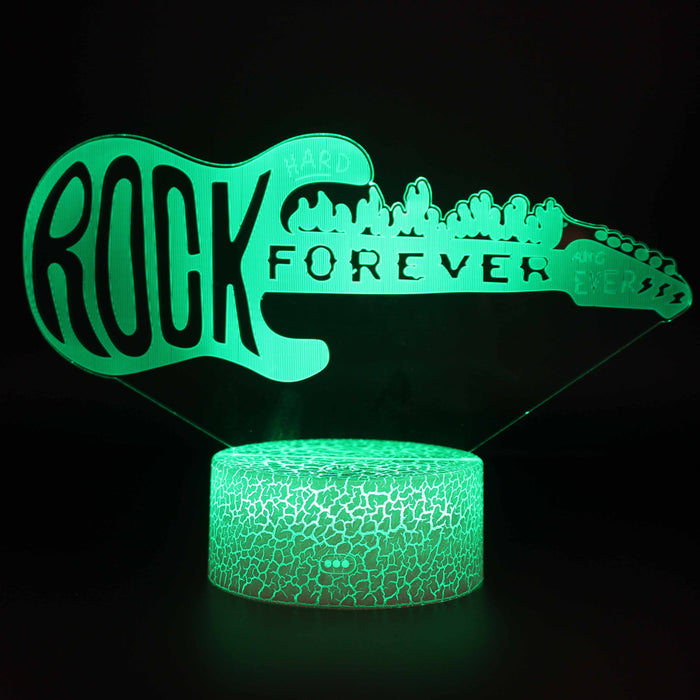 Rock Forever Electric Guitar 3D Optical Illusion Lamp
