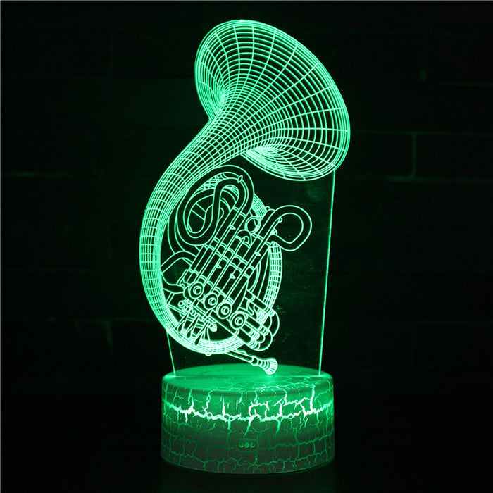 French Horn 3D Optical Illusion Lamp