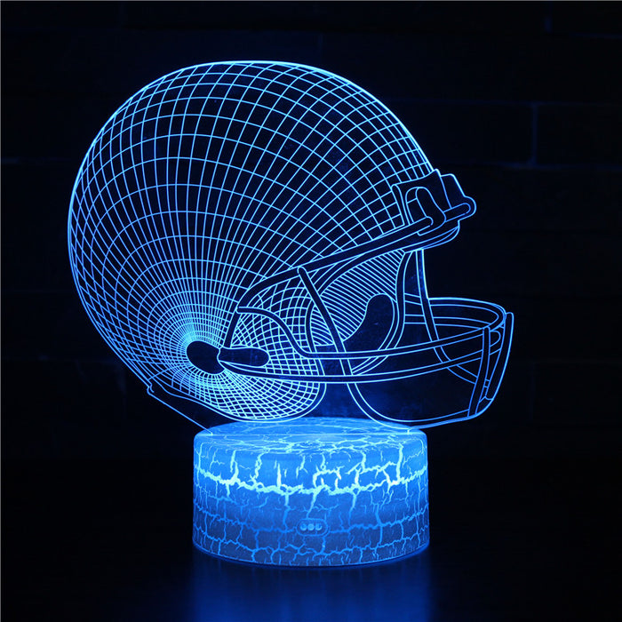 American Football Helmet 3D Optical Illusion Lamp