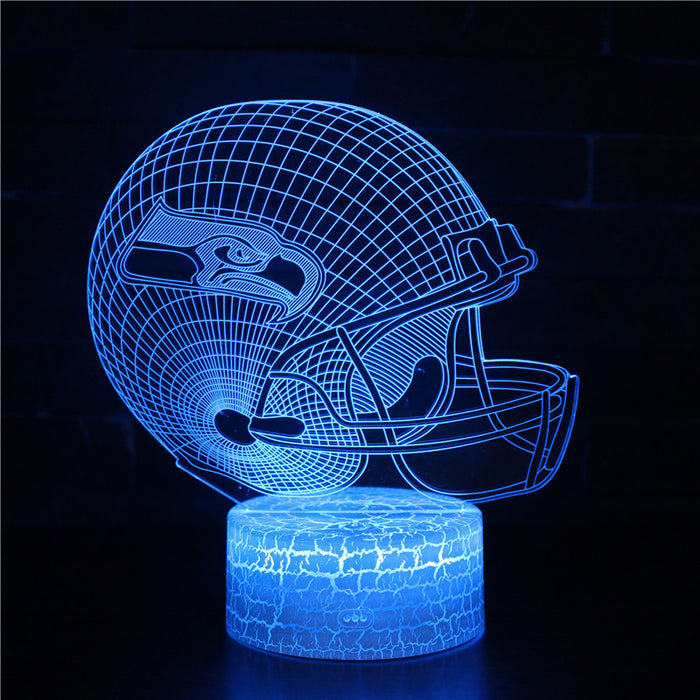 Seahawks Football Helmet 3D Optical Illusion Lamp