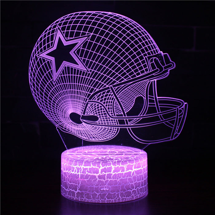 Dallas Cowboys Football Helmet 3D Optical Illusion Lamp