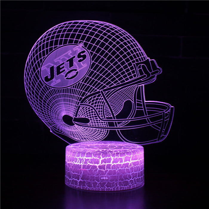 New York Jets Football Helmet 3D Optical Illusion Lamp