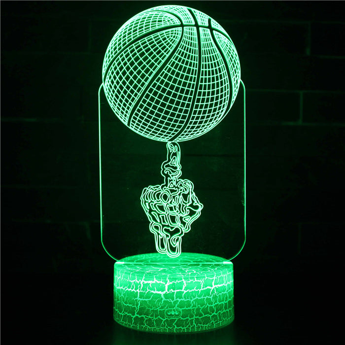 Basketball Spinning on Finger 3D Optical Illusion Lamp